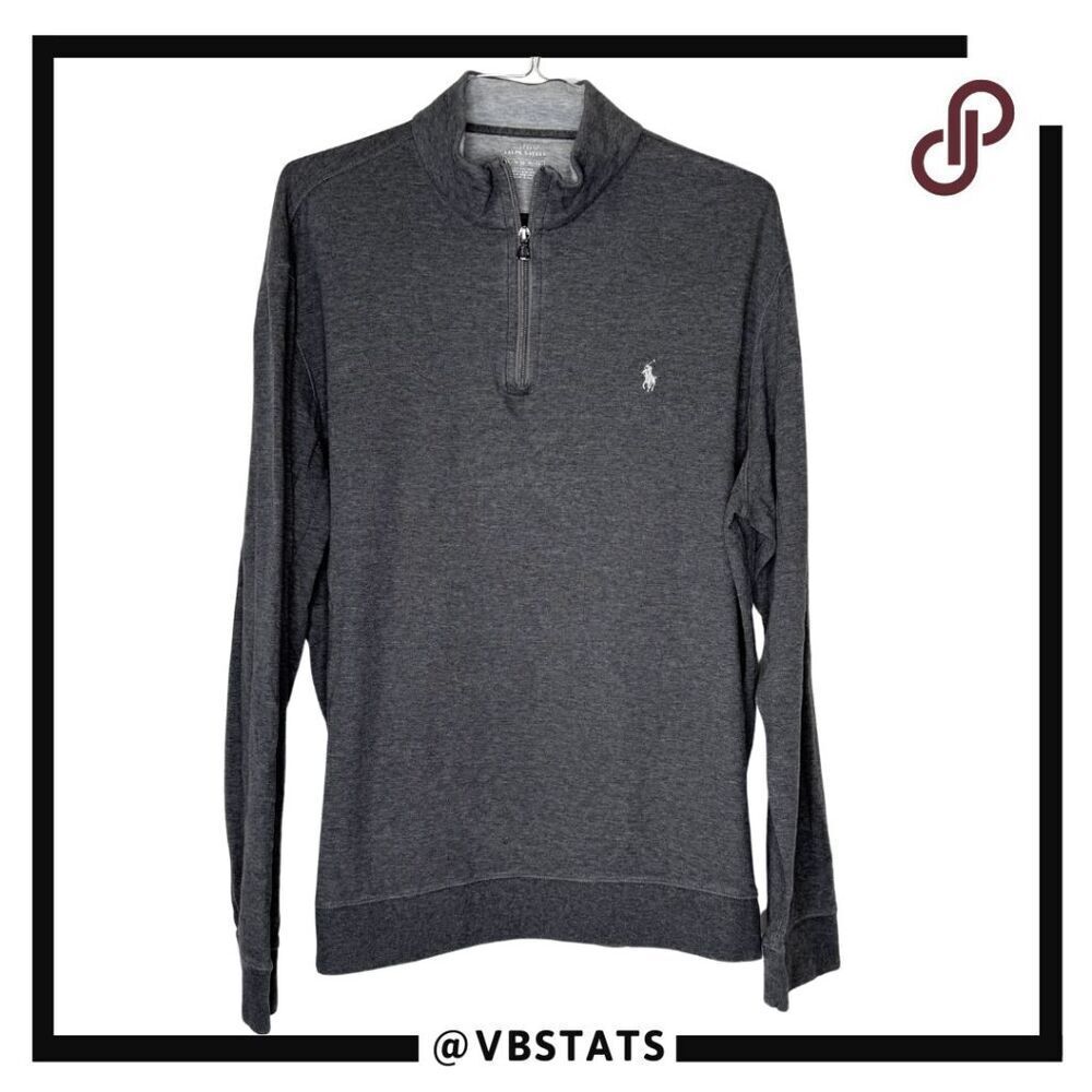 Polo Ralph Lauren Men's Heather Quarter Zip Pullover‎ Sweatshirt Gray Size XL